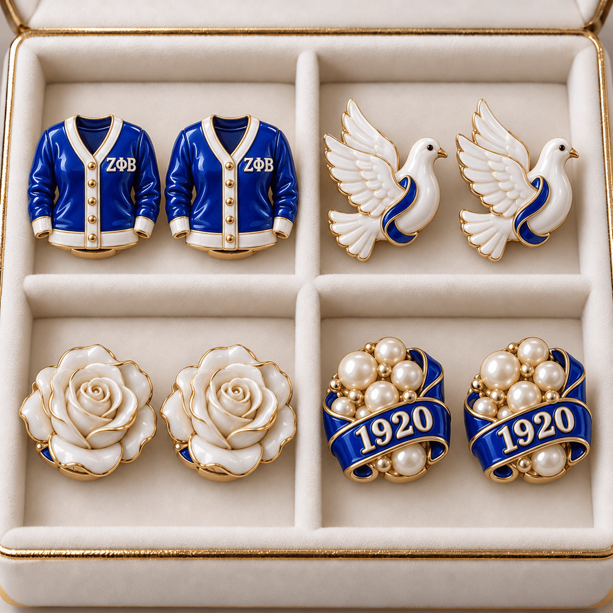 ZPB Sculpted Button Jewelry Set NTKO