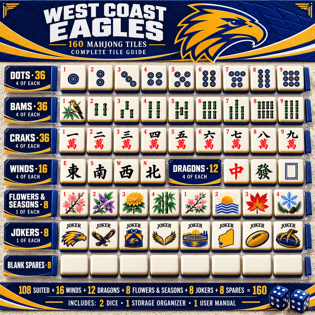Premium WCE Mahjong Tiles Set PVNA
